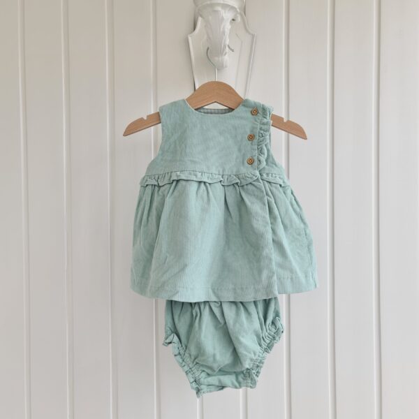 Vestido cotelé cuello volante y botones - Imagen 3