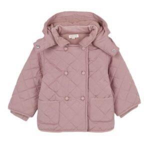 Parka con capucha rosada