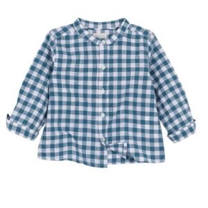 Camisa cuadritos verde petróleo