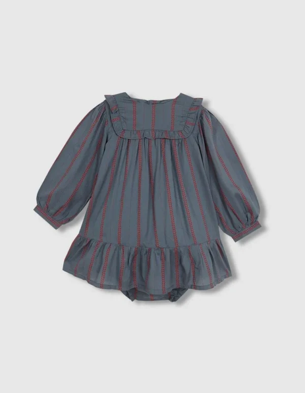 Vestido vuelos azul y rojo - Imagen 3