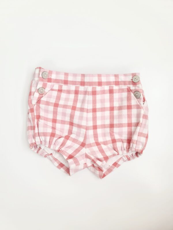 Short cuadritos rosados