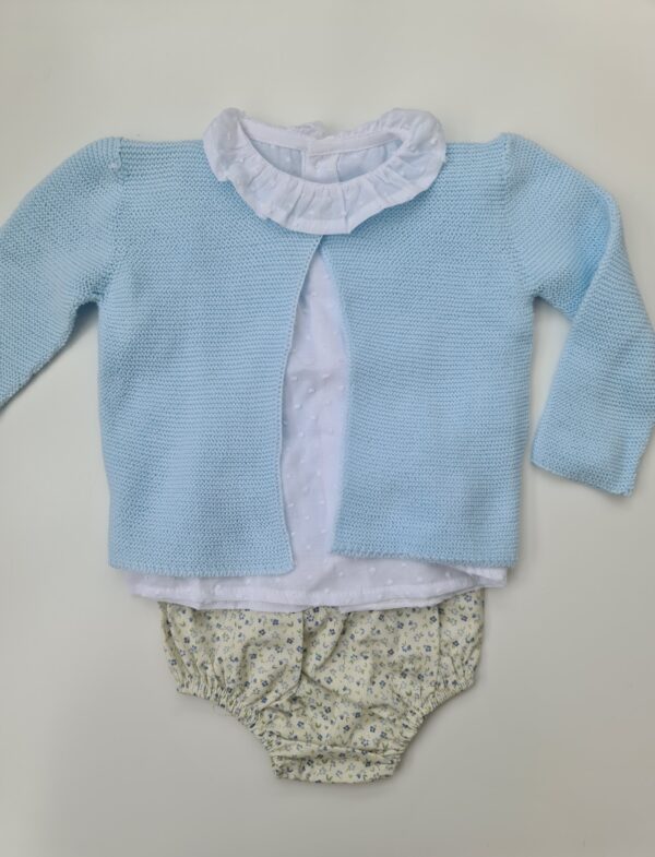 Conjunto tres piezas celeste